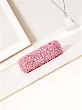 Cha.nel Mini Shopping Bag Kelly Bag Tweed Gold-Tone Metal Pink AS4416