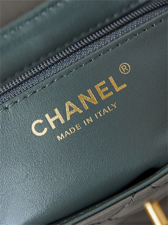 Cha.nel Mini Shopping Bag Kelly Bag Shiny Aged Calfskin Gold-Tone Metal Grey AS4416