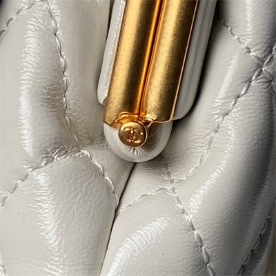 Ch*el clutch with chain lambskin gold-tone metal black/white ap4028