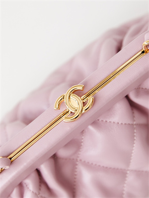Cha.nel Clutch Lambskin & Gold-Tone Metal Pink AS4717