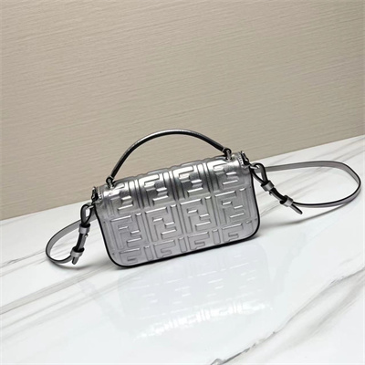 Fen.di BAGUETTE Phone Pouch Nappa Leather Silver