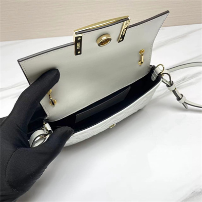 Fen.di BAGUETTE Phone Pouch Nappa Leather White