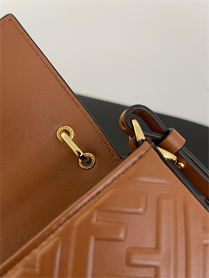 Fen.di BAGUETTE Phone Pouch Nappa Leather Brown