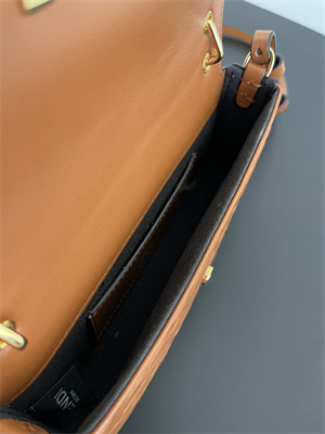 Fen.di BAGUETTE Phone Pouch Nappa Leather Brown