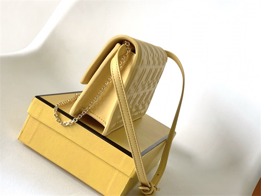 Fen.di WOC Baguette Nappa Leather Yellow