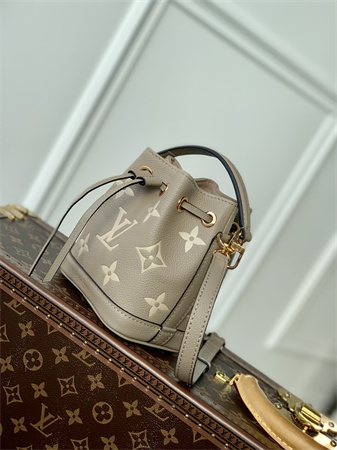 L.V Nano Noé Bag Monogram Empreinte Tourterelle Gray/Cream M46291