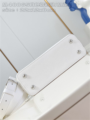 L.V Capucines East-West Mini Grained calfskin White M48865