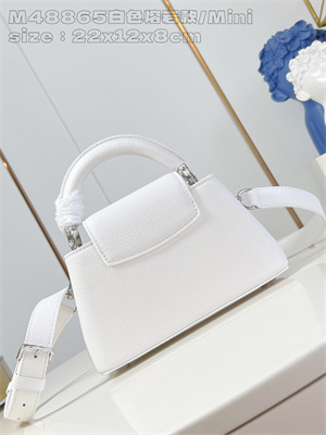 L.V Capucines East-West Mini Grained calfskin White M48865