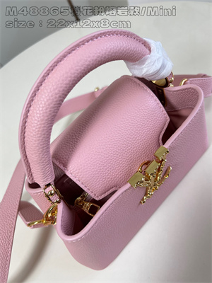 L.V Capucines East-West Mini Grained calfskin Pink M48865