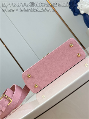 L.V Capucines East-West Mini Grained calfskin Pink M48865