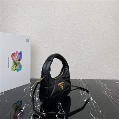 Pra*a soft nappa leather mini bag black color 1ba384