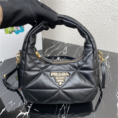 Pra*a soft nappa leather mini bag black color 1ba384