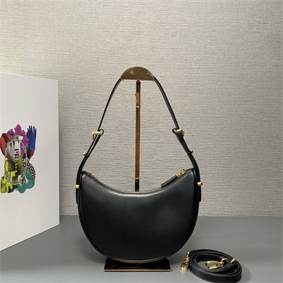 Pra*a arqué leather shoulder bag black color 1bc194