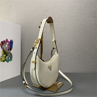 Pra*a arqué leather shoulder bag white color 1bc194
