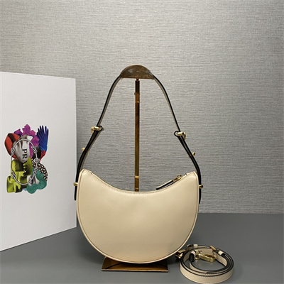 Pra*a arqué leather shoulder bag beige color 1bc194
