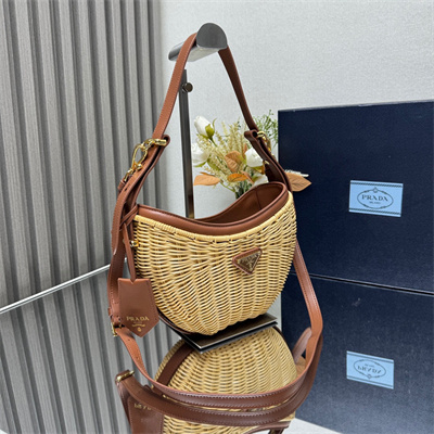 Pra*a arqué bag wicker and leather natural 1bc202