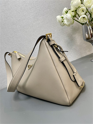 Pra*a aimée large leather shoulder bag travertine color 1bc228