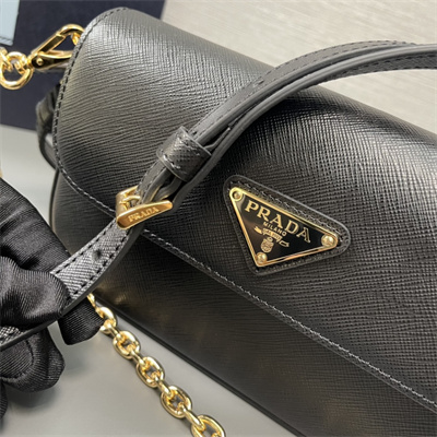 Pra*a saffiano leather mini-bag black color 1bd356