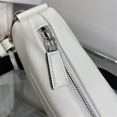 Pra*a triangle leather shoulder bag white color 1bh190