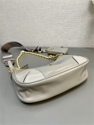 Pra*a re-edition naplak patent leather mini-bag grey color 1bh204