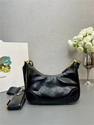 Pra*a re-edition naplak patent leather mini-bag black color 1bh204