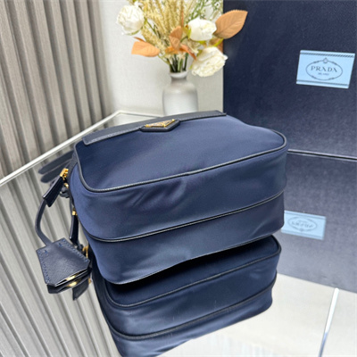 Pra*a re-edition 1978 re-nylon and saffiano leather mini shoulder bag navy 1bh218