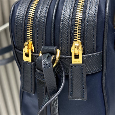 Pra*a re-edition 1978 re-nylon and saffiano leather mini shoulder bag navy 1bh218