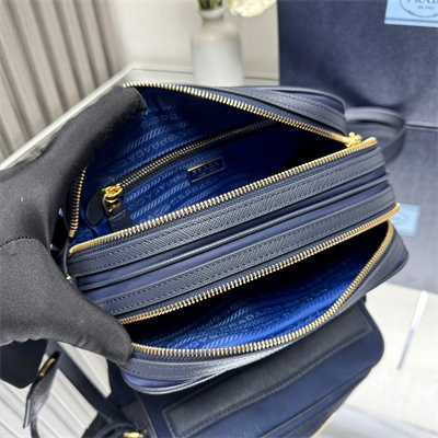 Pra*a re-edition 1978 re-nylon and saffiano leather mini shoulder bag navy 1bh218