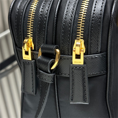 Pra*a re-edition 1978 re-nylon and saffiano leather mini shoulder bag black 1bh218