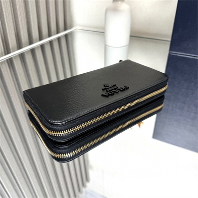 Pra*a large saffiano leather wallet black 1ml506