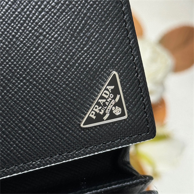 Pra*a saffiano leather card holder black 2mc122