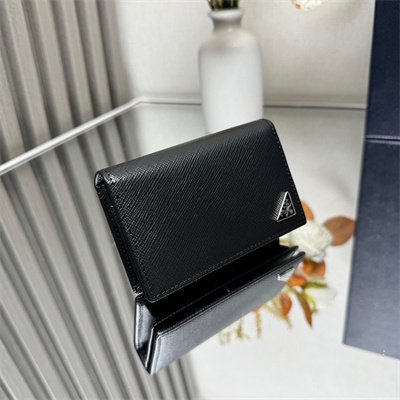 Pra*a saffiano leather card holder black 2mc122