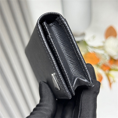 Pra*a saffiano leather card holder black 2mc122