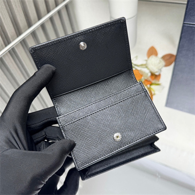 Pra*a saffiano leather card holder black 2mc122