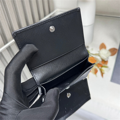 Pra*a saffiano leather card holder black 2mc122