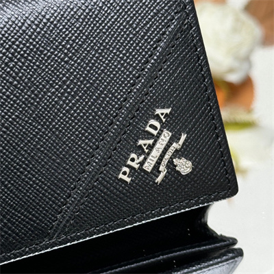 Pra*a saffiano leather card holder black 2mc122