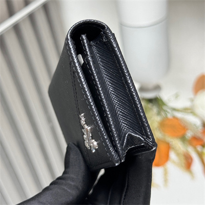 Pra*a saffiano leather card holder black 2mc122