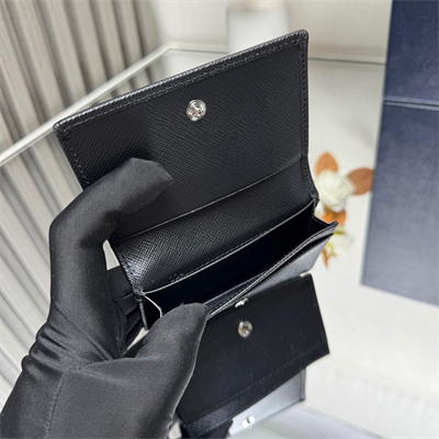 Pra*a saffiano leather card holder black 2mc122