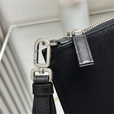 Pra*a saffiano leather pouch black 2nh005