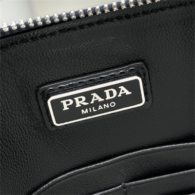 Pra*a saffiano leather pouch navy 2nh005