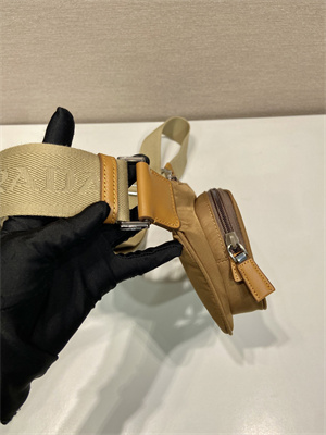 Pra*a re-nylon and saffiano leather belt bag black 2vh128