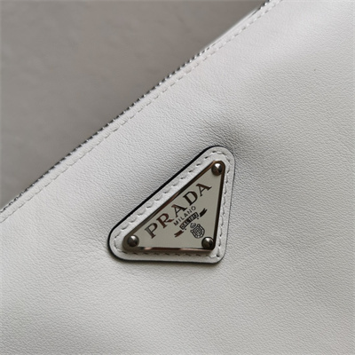 Pra*a triangle leather shoulder bag white color 2vh155