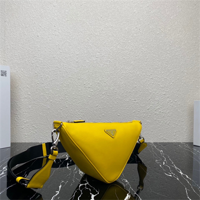 Pra*a triangle leather shoulder bag yellow color 2vh155