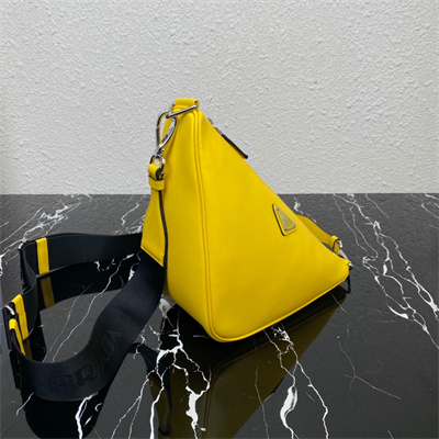 Pra*a triangle leather shoulder bag yellow color 2vh155
