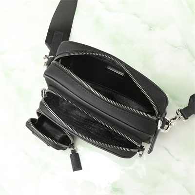 Pra*a re-nylon and saffiano leather shoulder bag black 2vh172