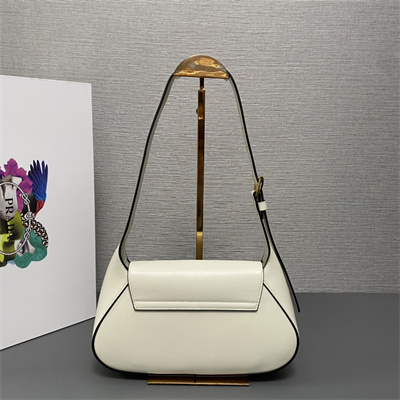 Pra*a small leather shoulder bag white 1bd358