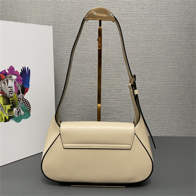 Pra*a small leather shoulder bag travertine 1bd358