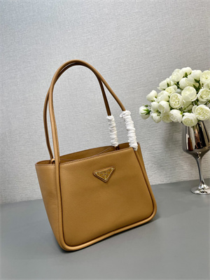 Pra*a leather mini tote bag caramel 1bg539