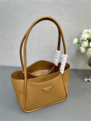 Pra*a leather mini tote bag caramel 1bg539