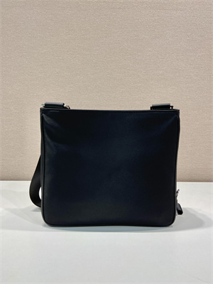 Pra*a re-nylon and saffiano shoulder bag in black 2vh118